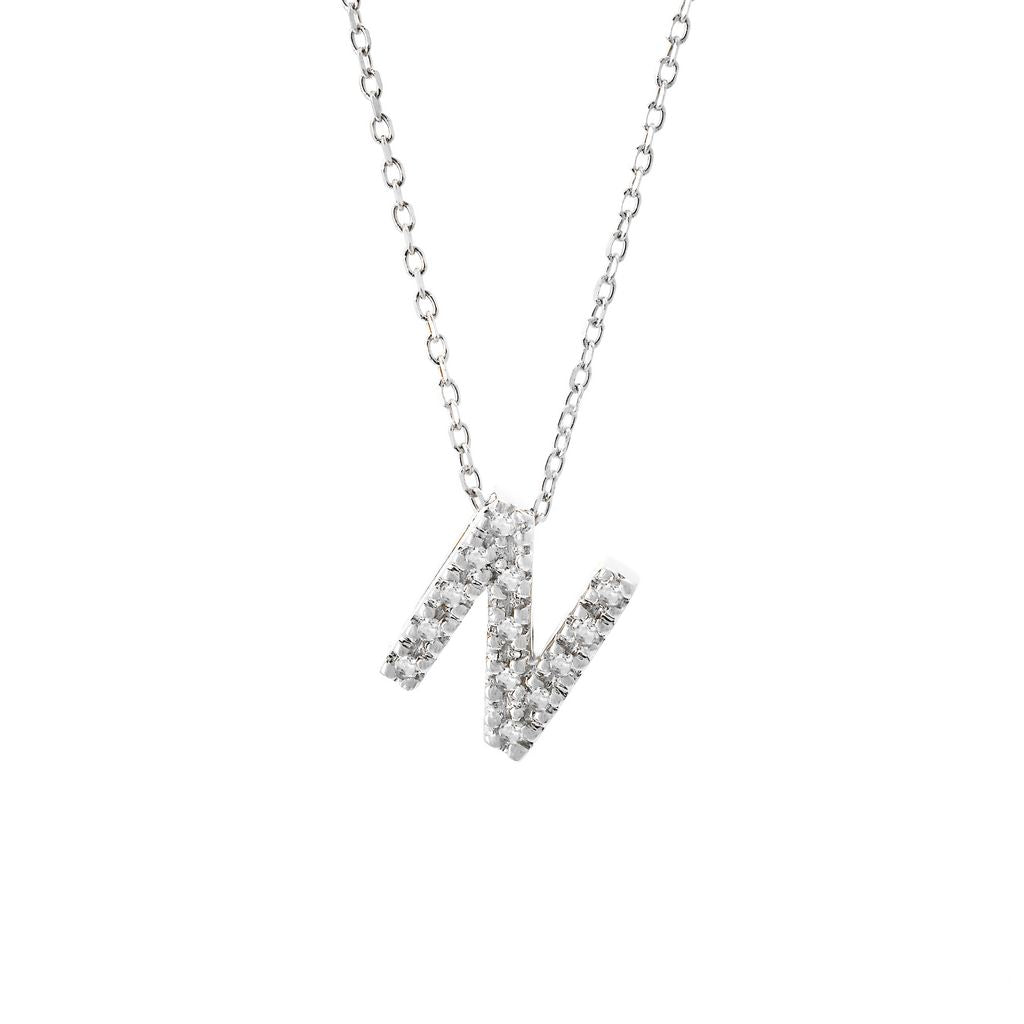 14K Gold Initial "N" Necklace With Diamonds Birmingham Jewelry Necklace Birmingham Jewelry