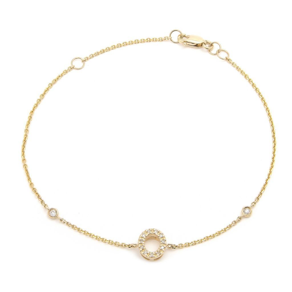 14K Gold Initial "O" Bracelet With Diamonds Birmingham Jewelry Bracelet Birmingham Jewelry