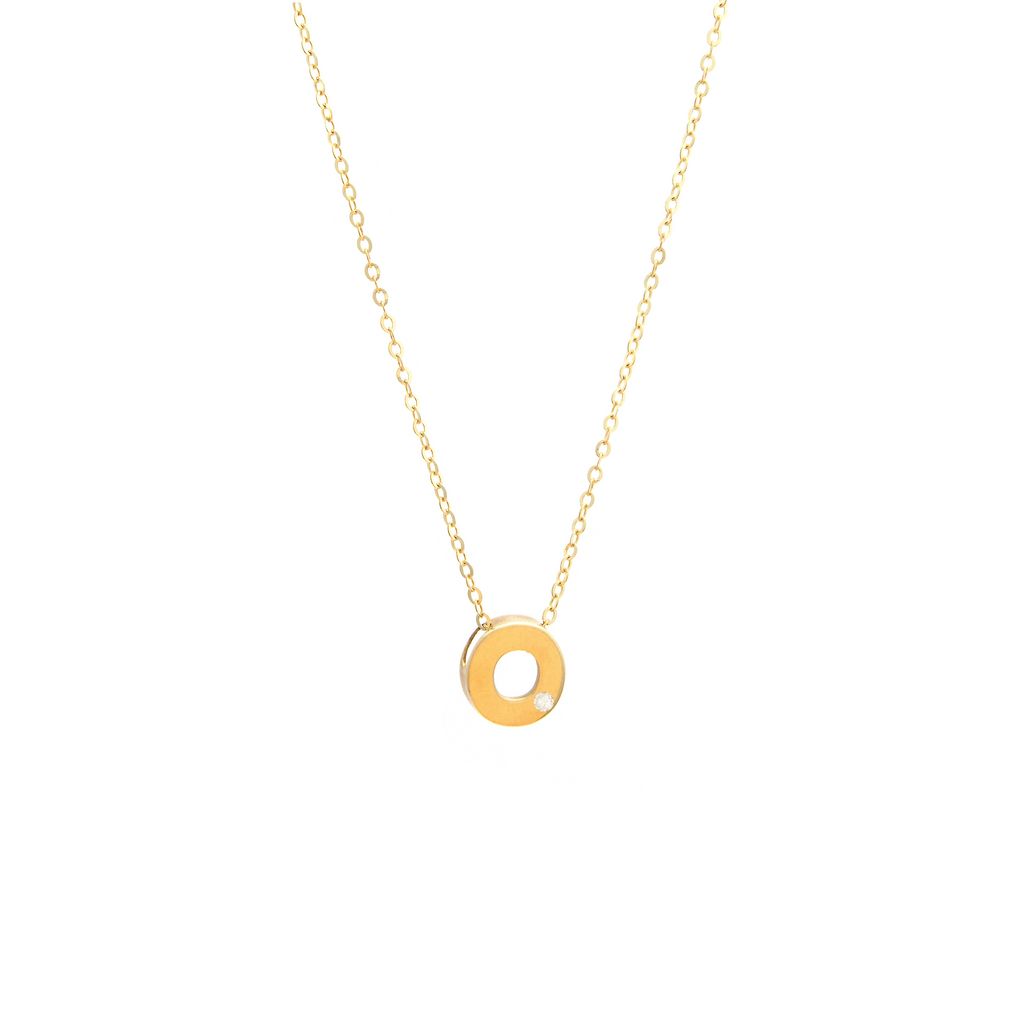 14K Gold Initial "O" Necklace (Diamond) Birmingham Jewelry Necklace Birmingham Jewelry