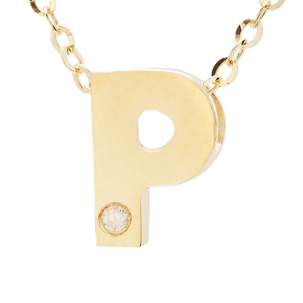 14K Gold Initial "P" Necklace (Diamond) Birmingham Jewelry Necklace Birmingham Jewelry