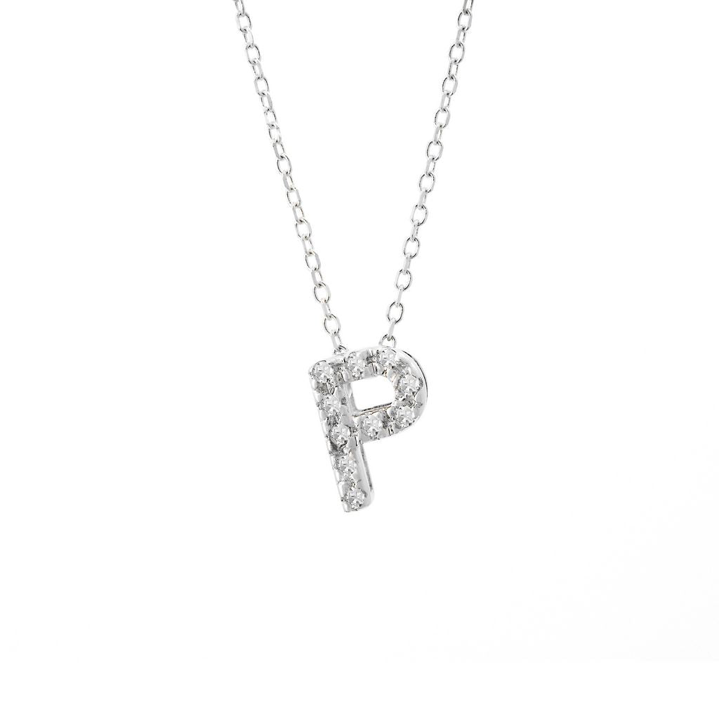 14K Gold Initial "P" Necklace With Diamonds Birmingham Jewelry Necklace Birmingham Jewelry