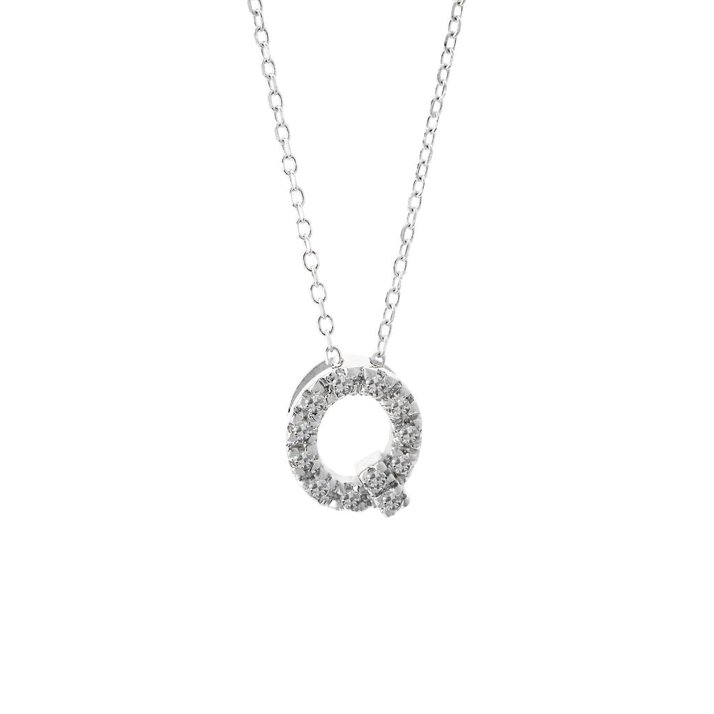 14K Gold Initial "Q" Necklace With Diamonds Birmingham Jewelry Necklace Birmingham Jewelry