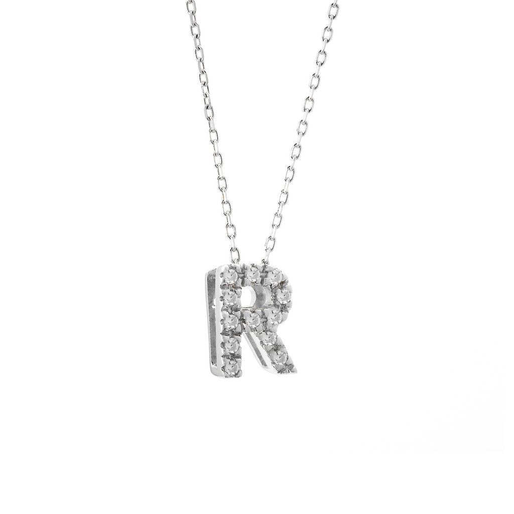 14K Gold Initial "R" Necklace With Diamonds Birmingham Jewelry Necklace Birmingham Jewelry