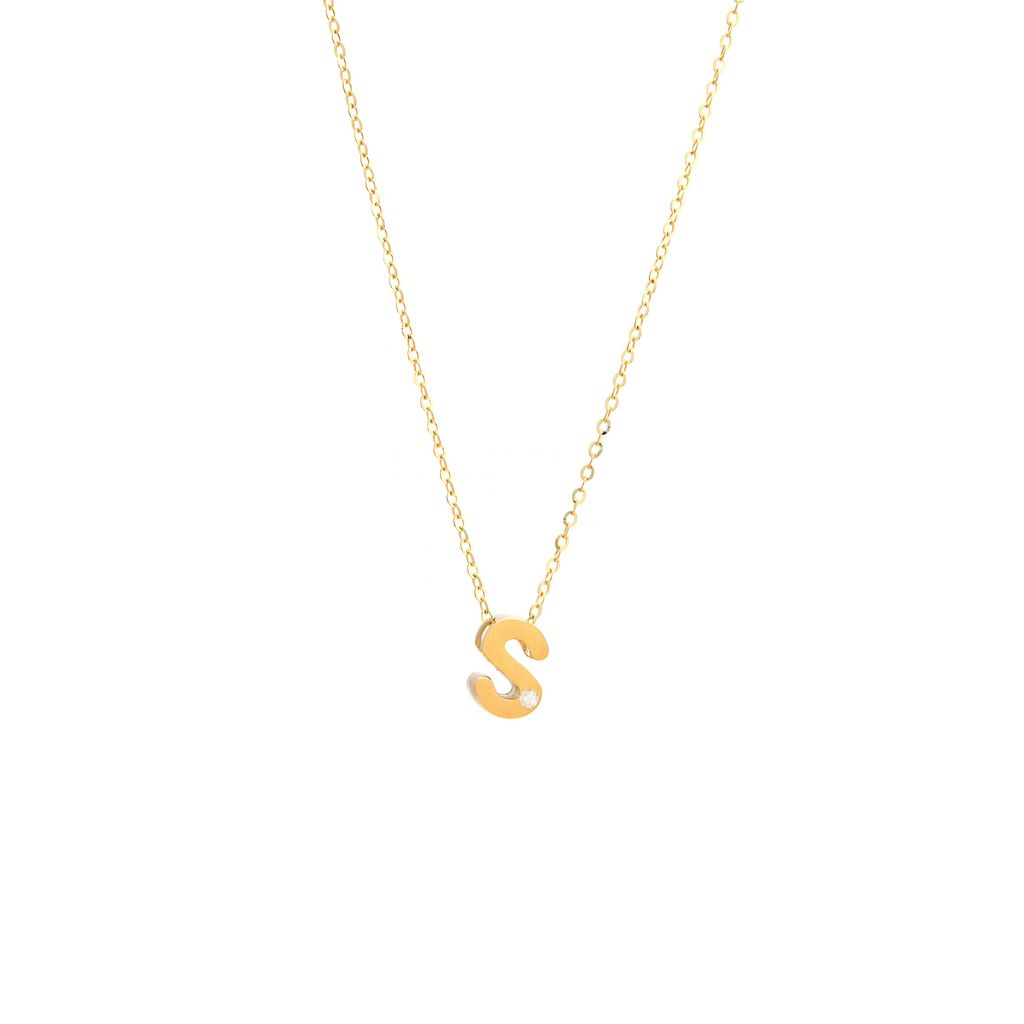 14K Gold Initial "S" Necklace (Diamond) Birmingham Jewelry Necklace Birmingham Jewelry