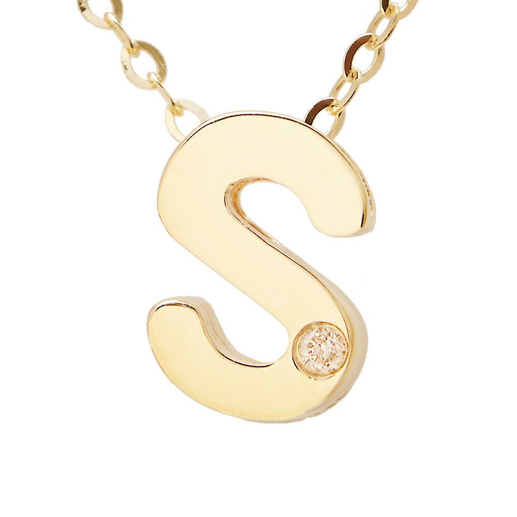 14K Gold Initial "S" Necklace (Diamond) Birmingham Jewelry Necklace Birmingham Jewelry