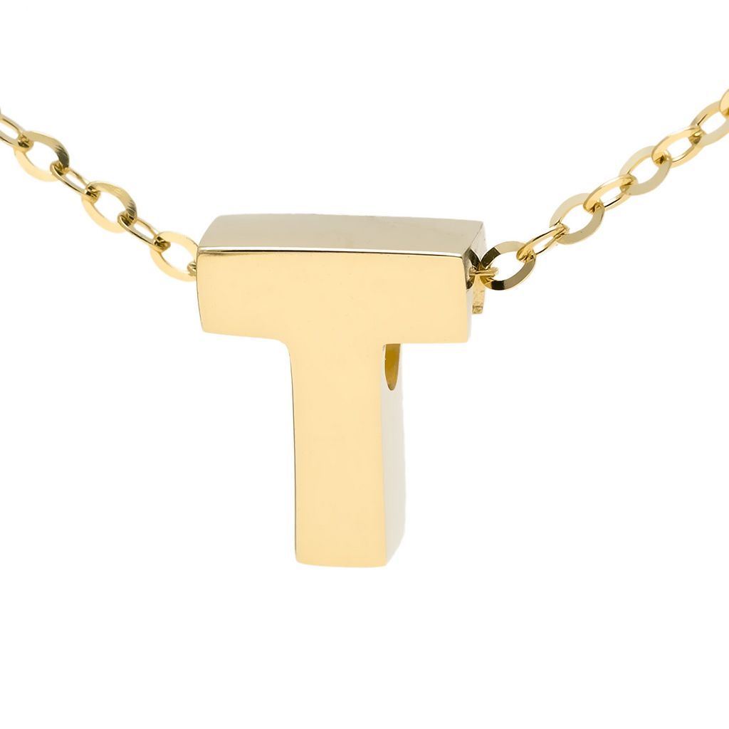 14K Gold Initial "T" Necklace Birmingham Jewelry Necklace Birmingham Jewelry