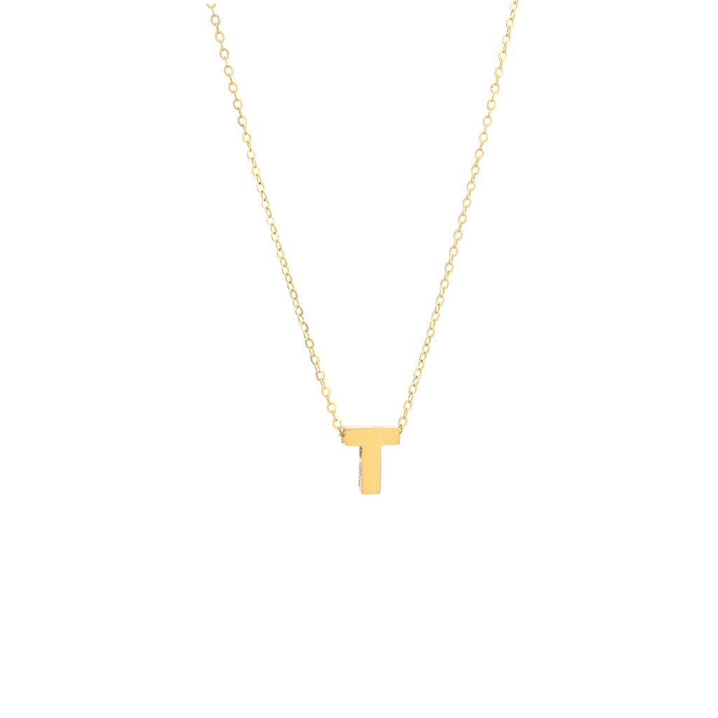 14K Gold Initial "T" Necklace Birmingham Jewelry Necklace Birmingham Jewelry