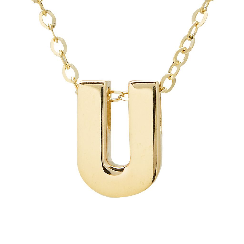 14K Gold Initial "U" Necklace Birmingham Jewelry Necklace Birmingham Jewelry