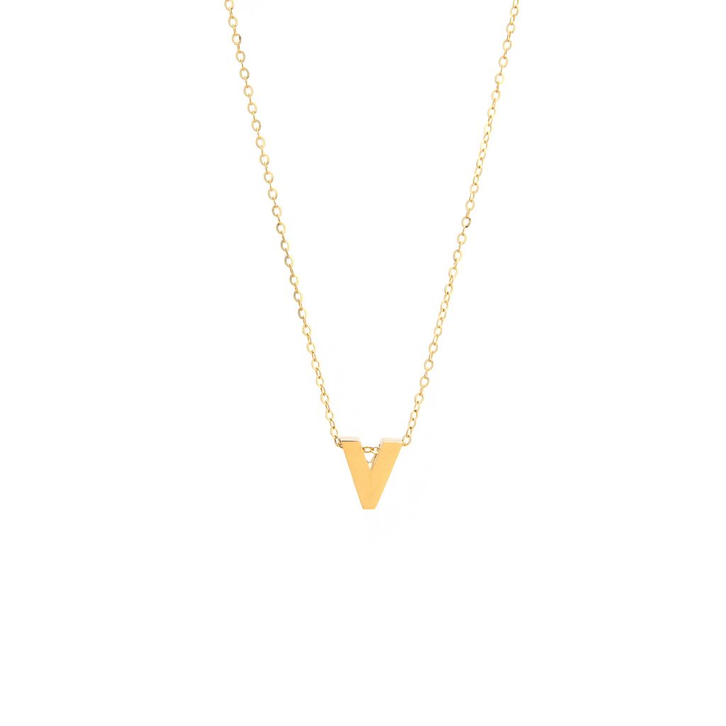 14K Gold Initial "V" Necklace Birmingham Jewelry Necklace Birmingham Jewelry