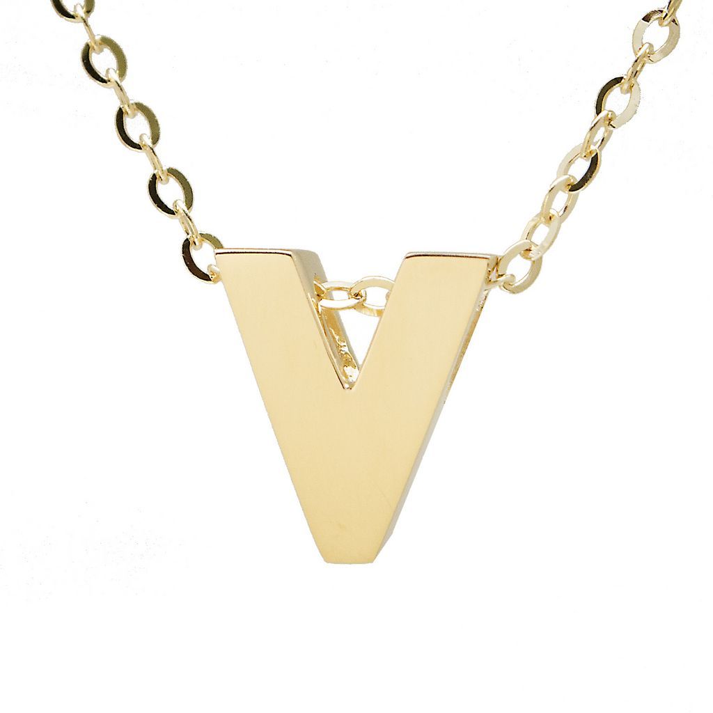 14K Gold Initial "V" Necklace Birmingham Jewelry Necklace Birmingham Jewelry