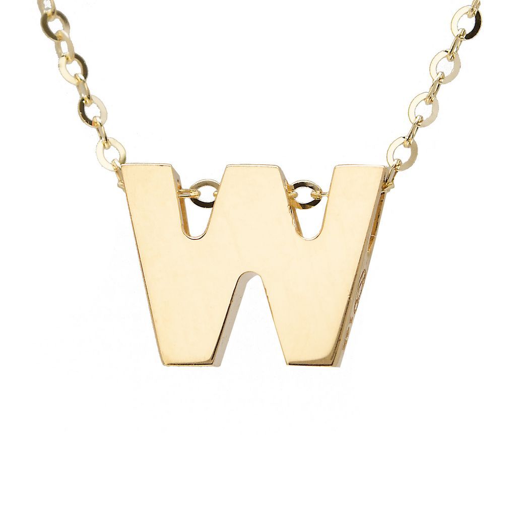 14K Gold Initial "W" Necklace Birmingham Jewelry Necklace Birmingham Jewelry