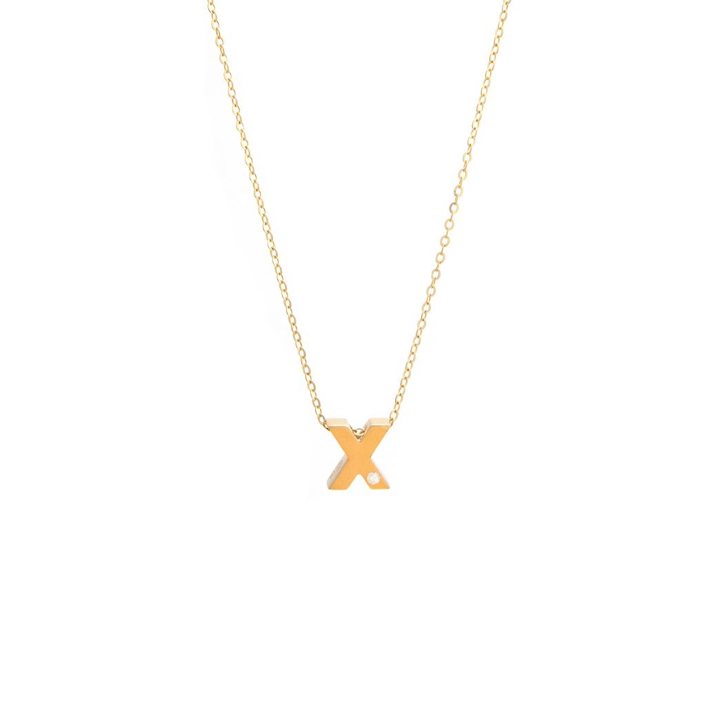 14K Gold Initial "X" Necklace (Diamond) Birmingham Jewelry Necklace Birmingham Jewelry