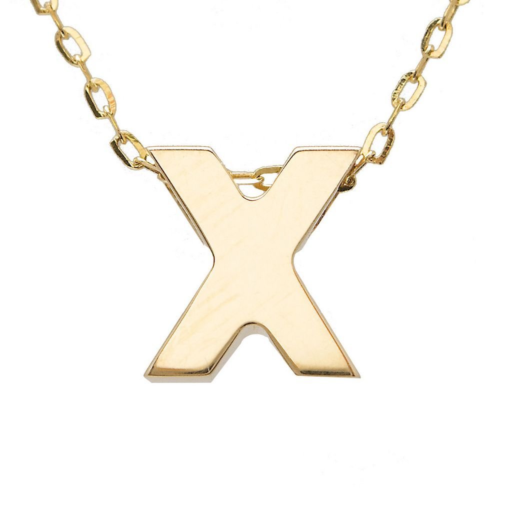 14K Gold Initial "X" Necklace Birmingham Jewelry Necklace Birmingham Jewelry