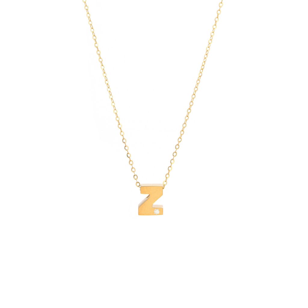 14K Gold Initial "Z" Necklace (Diamond) Birmingham Jewelry Necklace Birmingham Jewelry