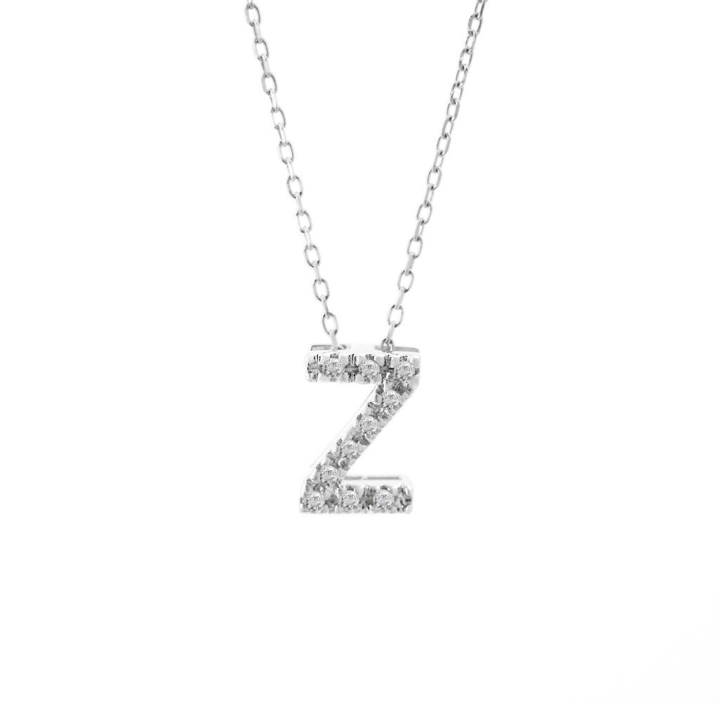 14K Gold Initial "Z" Necklace With Diamonds Birmingham Jewelry Necklace Birmingham Jewelry