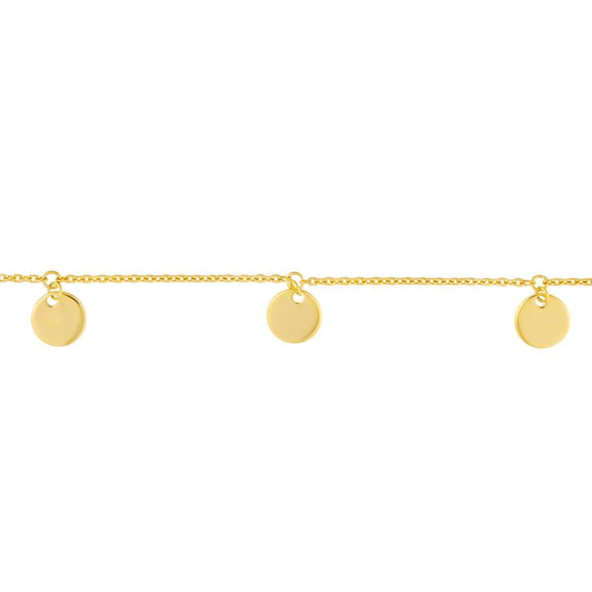 Birmingham Jewelry - 14K Gold Mini Disc Dangles Adjustable Choker - Birmingham Jewelry