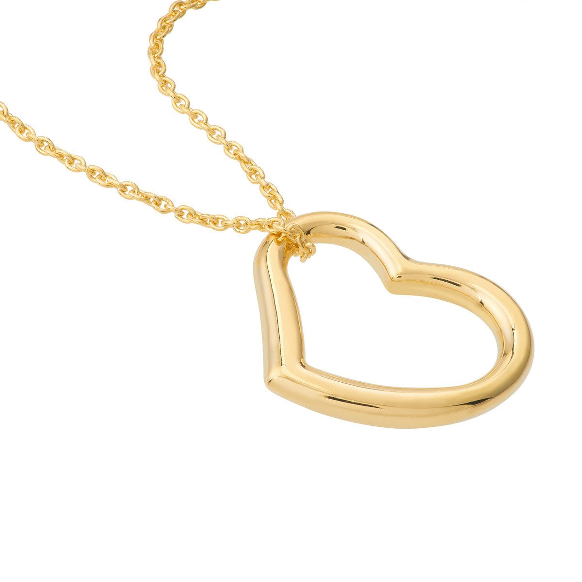 Birmingham Jewelry - 14K Gold Open Heart Pendant Adjustable Necklace - Birmingham Jewelry