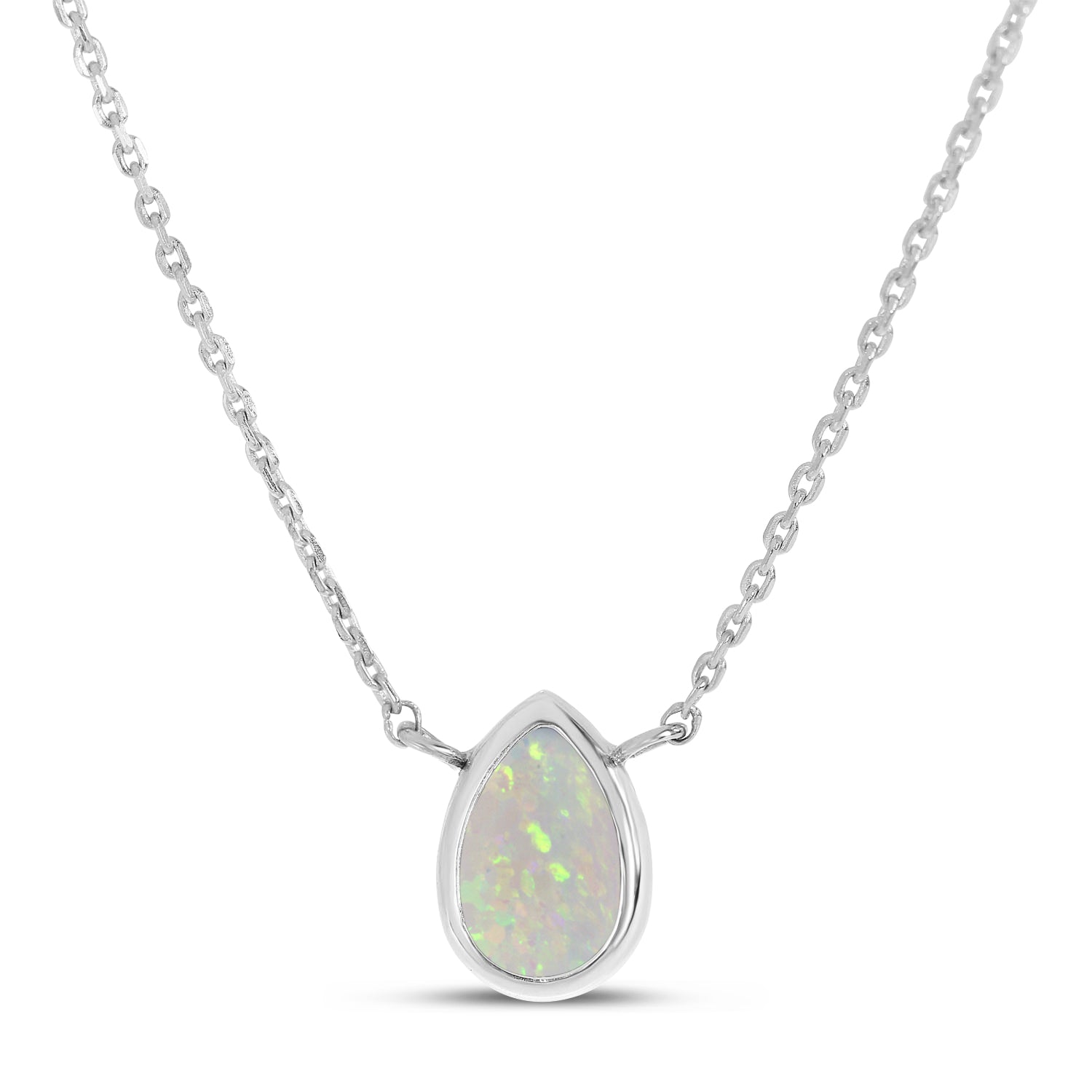 14K Gold Pear Opal Birthstone Necklace Birmingham Jewelry Necklace Birmingham Jewelry