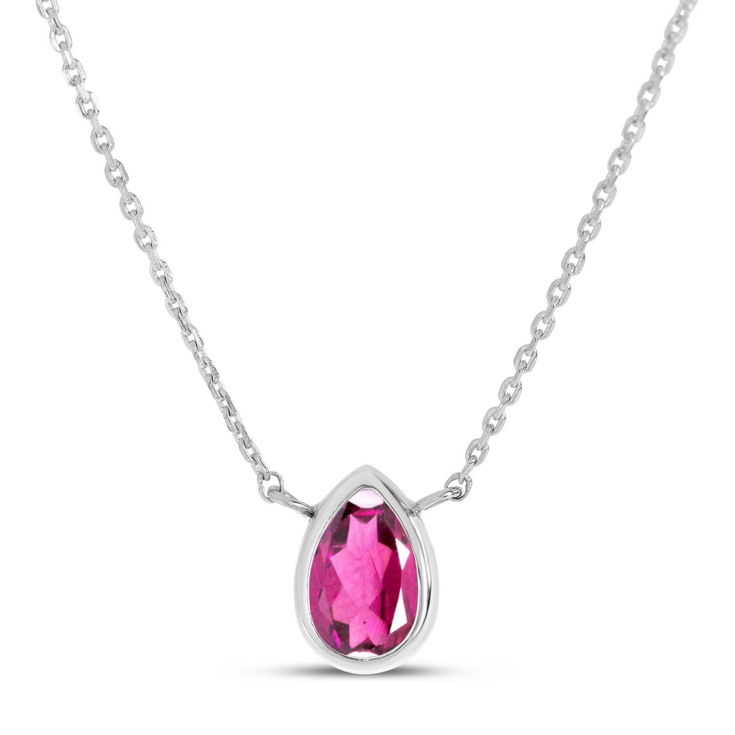 14K Gold Pear Pink Tourmaline Birthstone Necklace Birmingham Jewelry Necklace Birmingham Jewelry