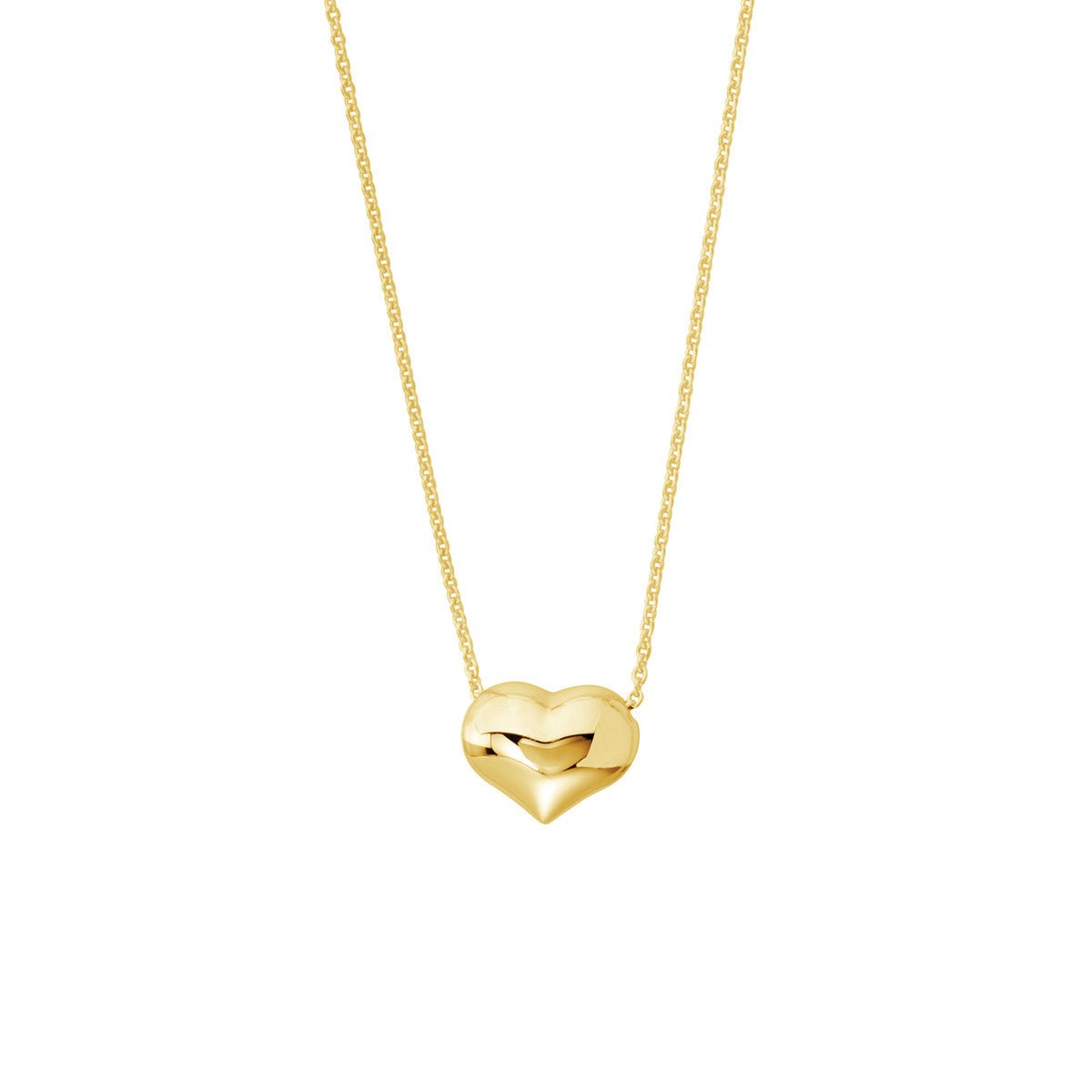 14K Gold Puffy Heart Adjustable Necklace Birmingham Jewelry Necklace Birmingham Jewelry