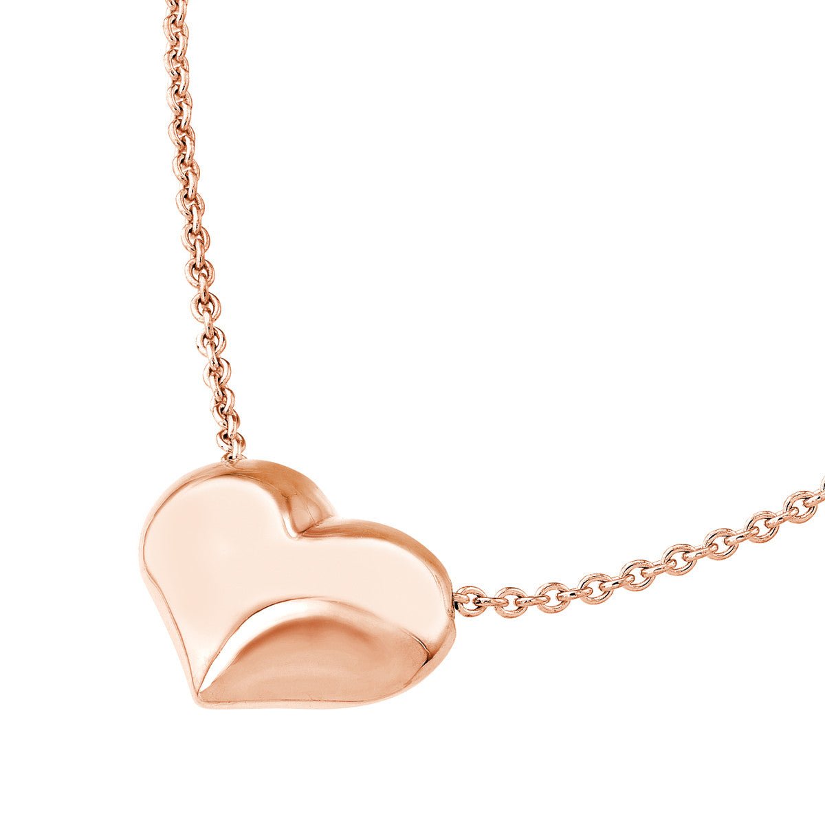 Birmingham Jewelry - 14K Gold Puffy Heart Adjustable Necklace - Birmingham Jewelry