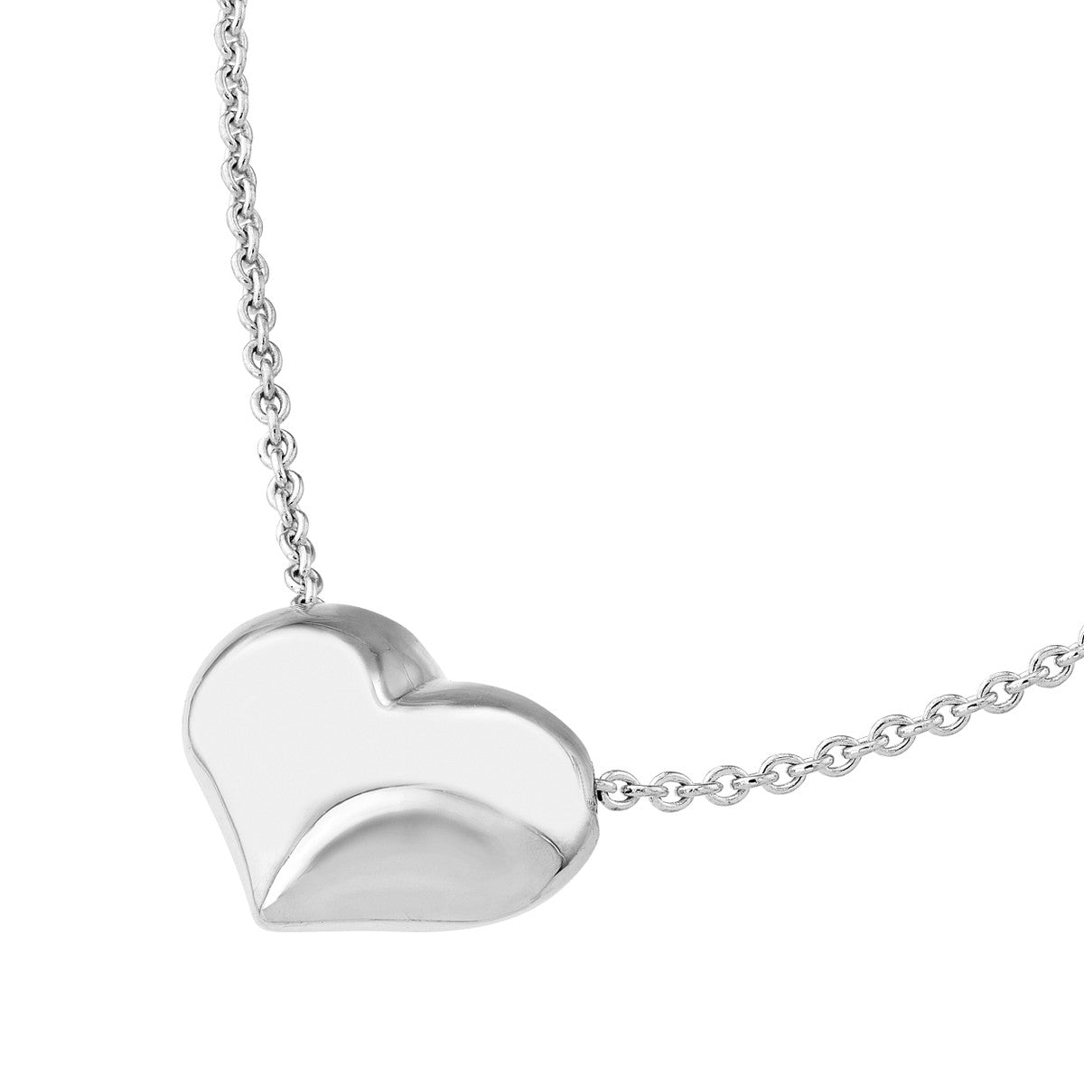 Birmingham Jewelry - 14K Gold Puffy Heart Adjustable Necklace - Birmingham Jewelry