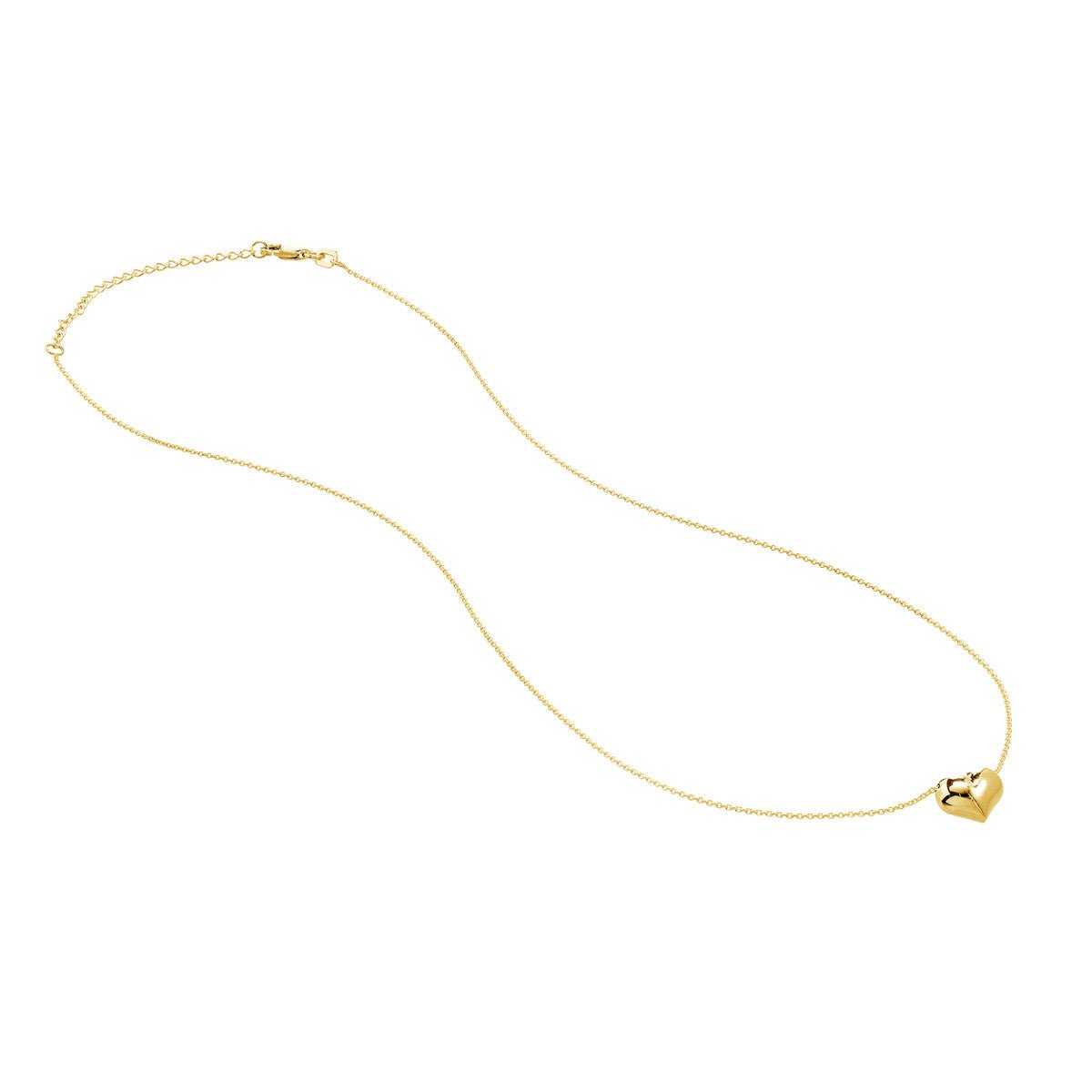 Birmingham Jewelry - 14K Gold Puffy Heart Adjustable Necklace - Birmingham Jewelry