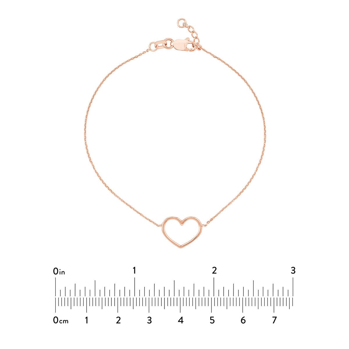 Birmingham Jewelry - 14K Gold Puffy Open Wire Heart Adjustable Bracelet - Birmingham Jewelry