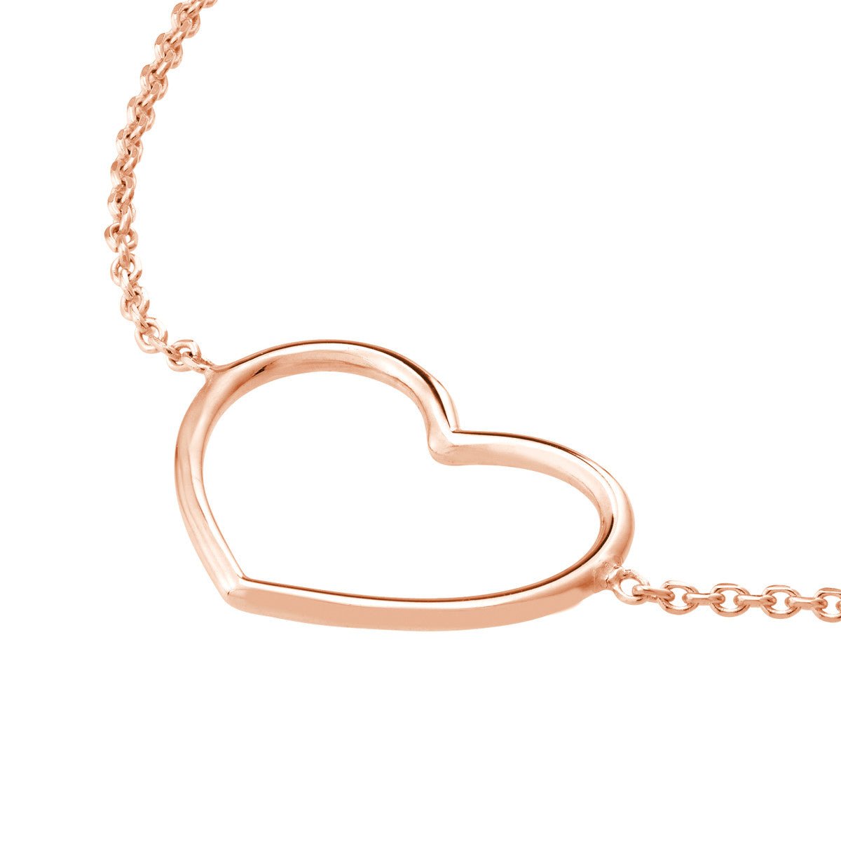 Birmingham Jewelry - 14K Gold Puffy Open Wire Heart Adjustable Bracelet - Birmingham Jewelry