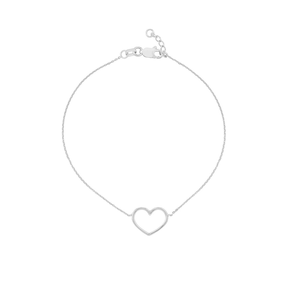 Birmingham Jewelry - 14K Gold Puffy Open Wire Heart Adjustable Bracelet - Birmingham Jewelry