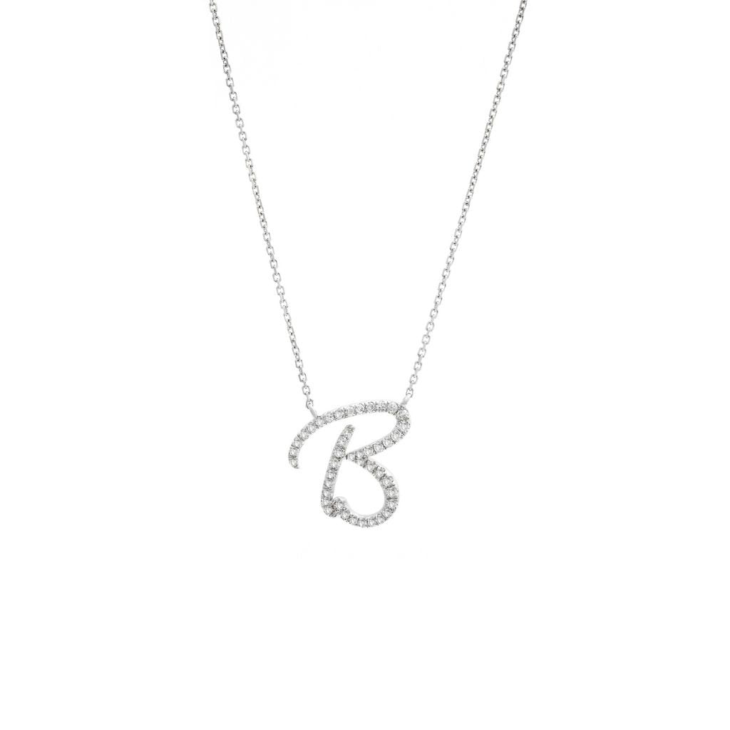 14K Gold Initial "B" Necklace Script Birmingham Jewelry Necklace Birmingham Jewelry