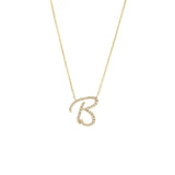 14K Gold Initial "B" Necklace Script Birmingham Jewelry Necklace Birmingham Jewelry 