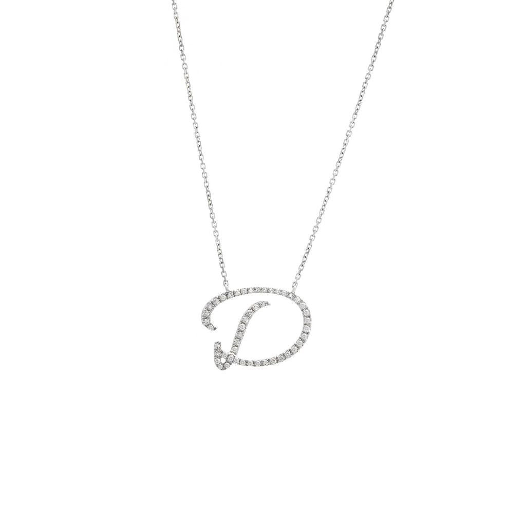 14K Gold Initial "D" Necklace Script Birmingham Jewelry Necklace Birmingham Jewelry