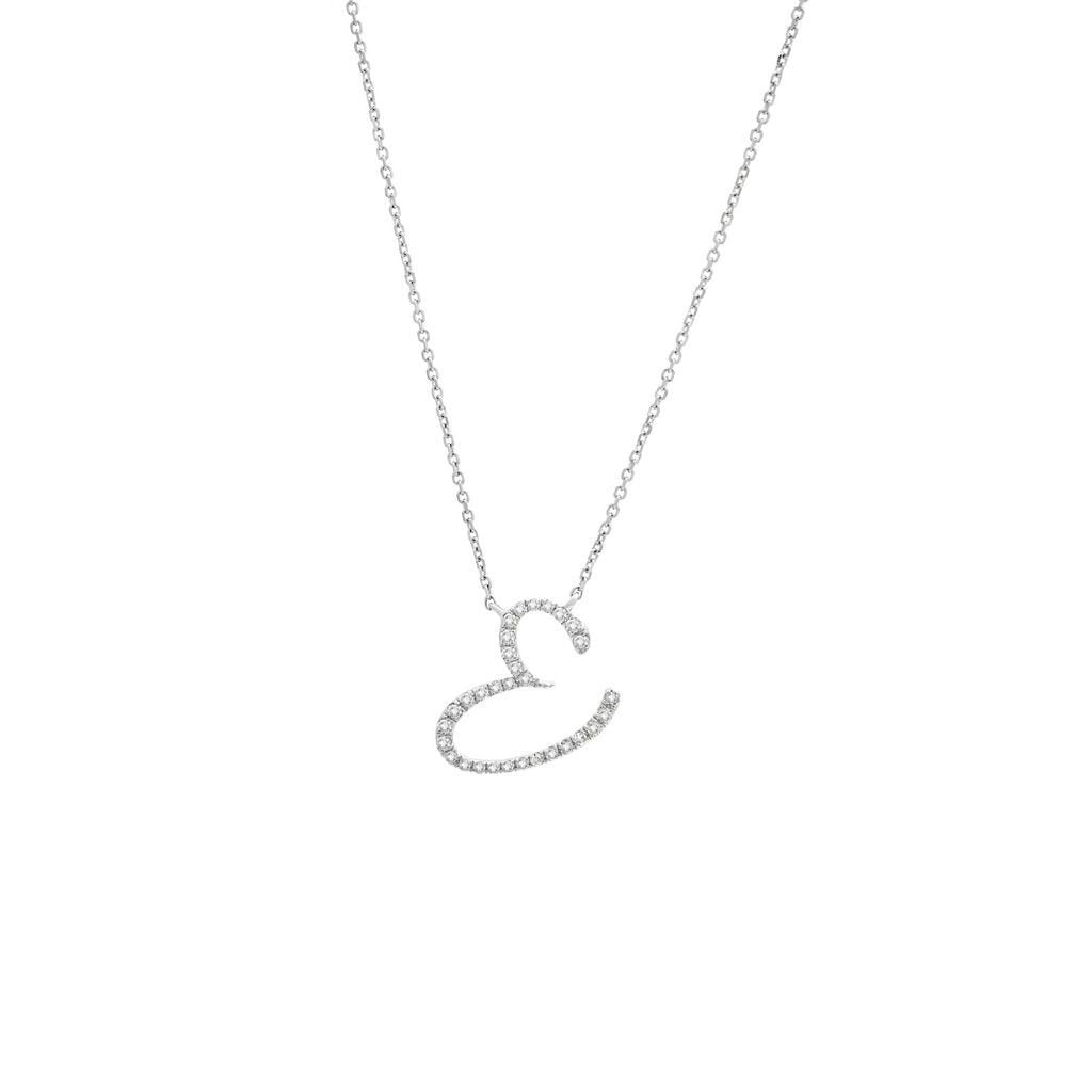 14K Gold Initial "E" Necklace Script Birmingham Jewelry Necklace Birmingham Jewelry