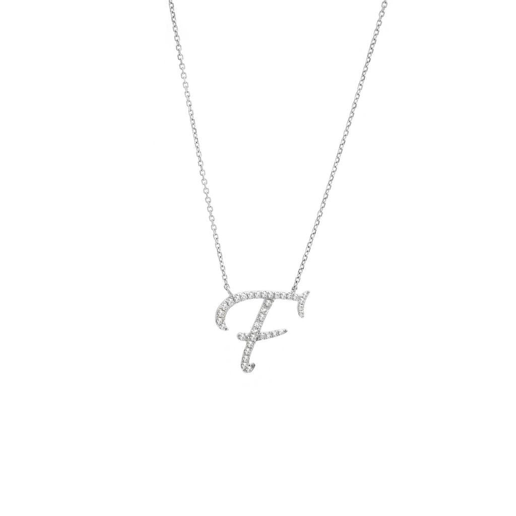 14K Gold Initial "F" Necklace Script Birmingham Jewelry Necklace Birmingham Jewelry