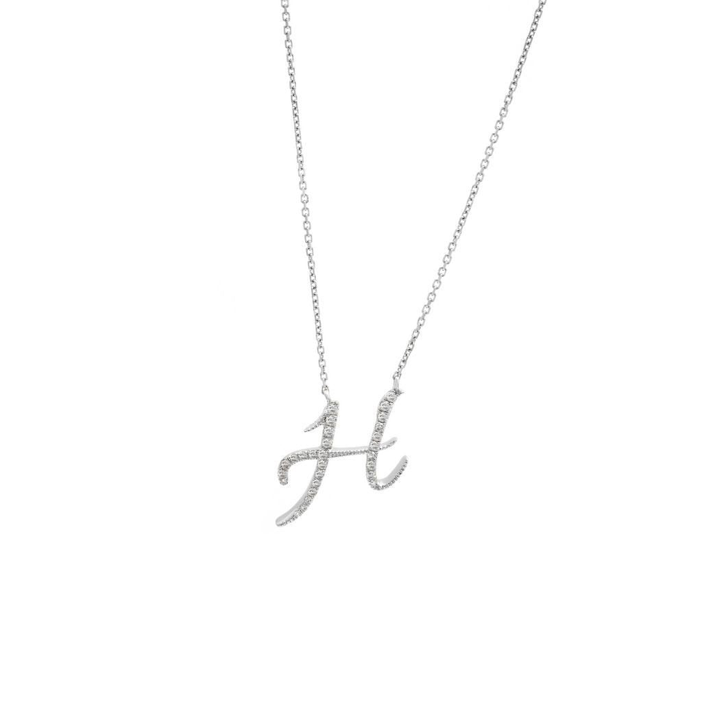 14K Gold Initial "H" Necklace Script Birmingham Jewelry Necklace Birmingham Jewelry