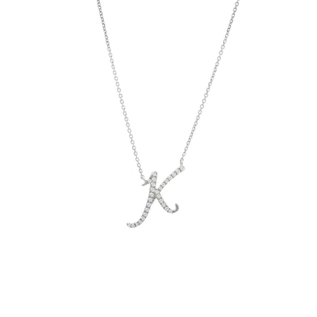 14K Gold Initial "K" Necklace Script Birmingham Jewelry Necklace Birmingham Jewelry
