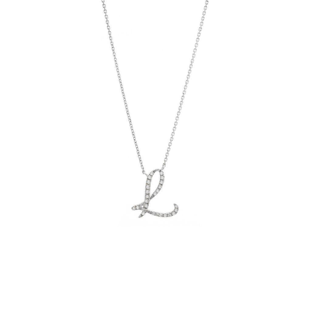 14K Gold Initial "L" Necklace Script Birmingham Jewelry Necklace Birmingham Jewelry