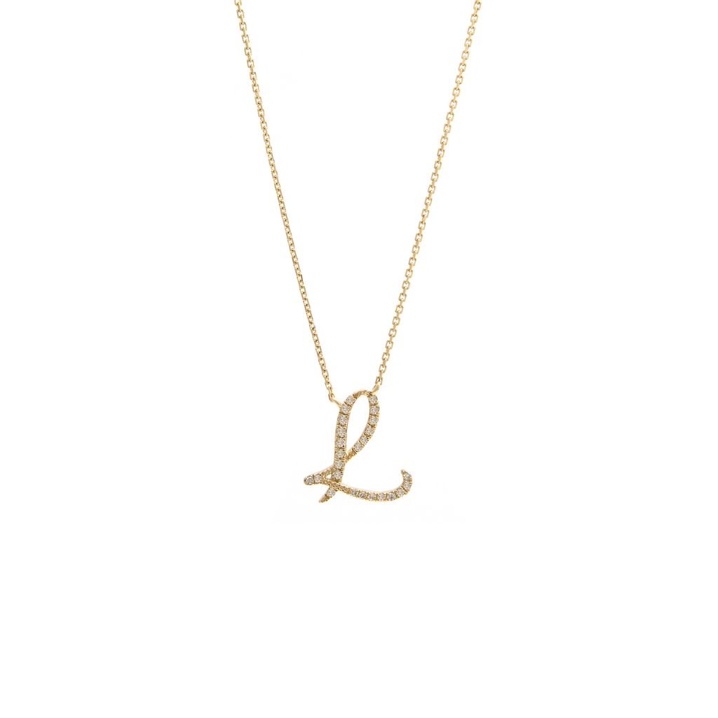 14K Gold Initial "L" Necklace Script Birmingham Jewelry Necklace Birmingham Jewelry