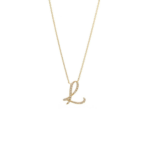 14K Gold Initial "L" Necklace Script Birmingham Jewelry Necklace Birmingham Jewelry 