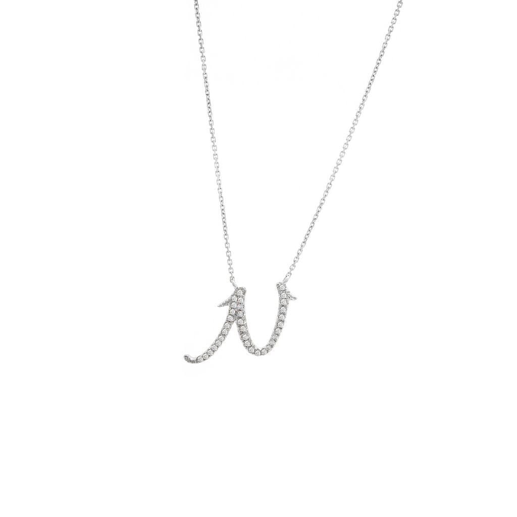 14K Gold Initial "N" Necklace Script Birmingham Jewelry Necklace Birmingham Jewelry