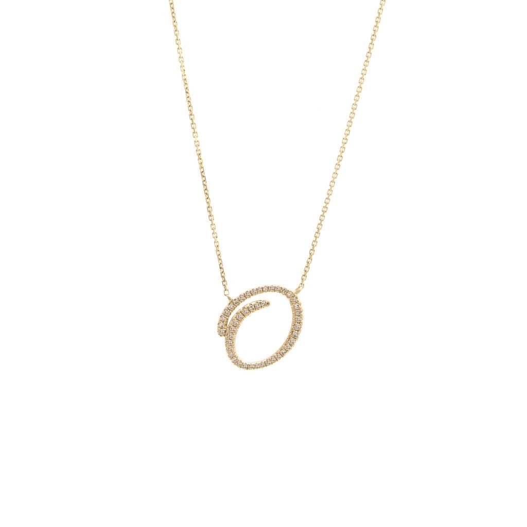 14K Gold Initial "O" Necklace Script Birmingham Jewelry Necklace Birmingham Jewelry