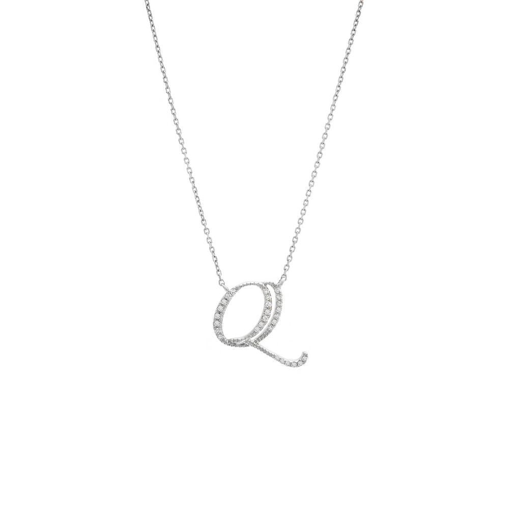 14K Gold Initial "Q" Necklace Script Birmingham Jewelry Necklace Birmingham Jewelry