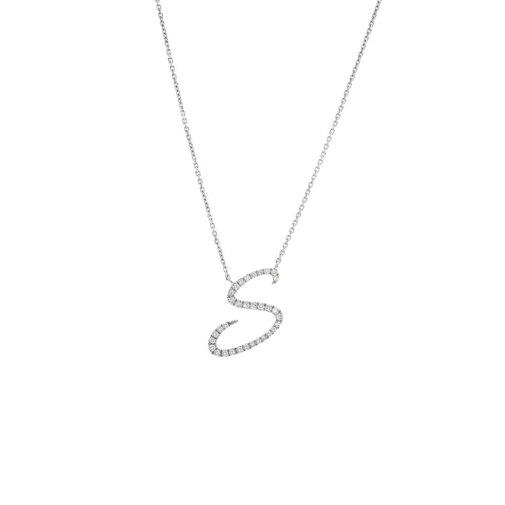 14K Gold Initial "S" Necklace Script Birmingham Jewelry Necklace Birmingham Jewelry