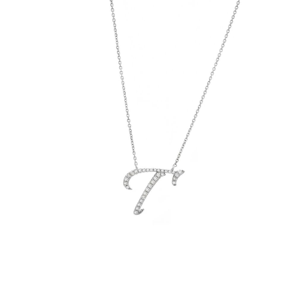 14K Gold Initial "T" Necklace Script Birmingham Jewelry Necklace Birmingham Jewelry