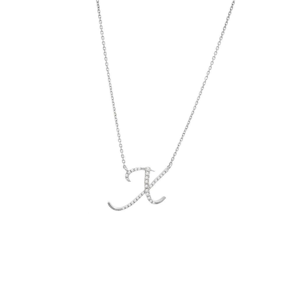 14K Gold Initial "X" Necklace Script Birmingham Jewelry Necklace Birmingham Jewelry