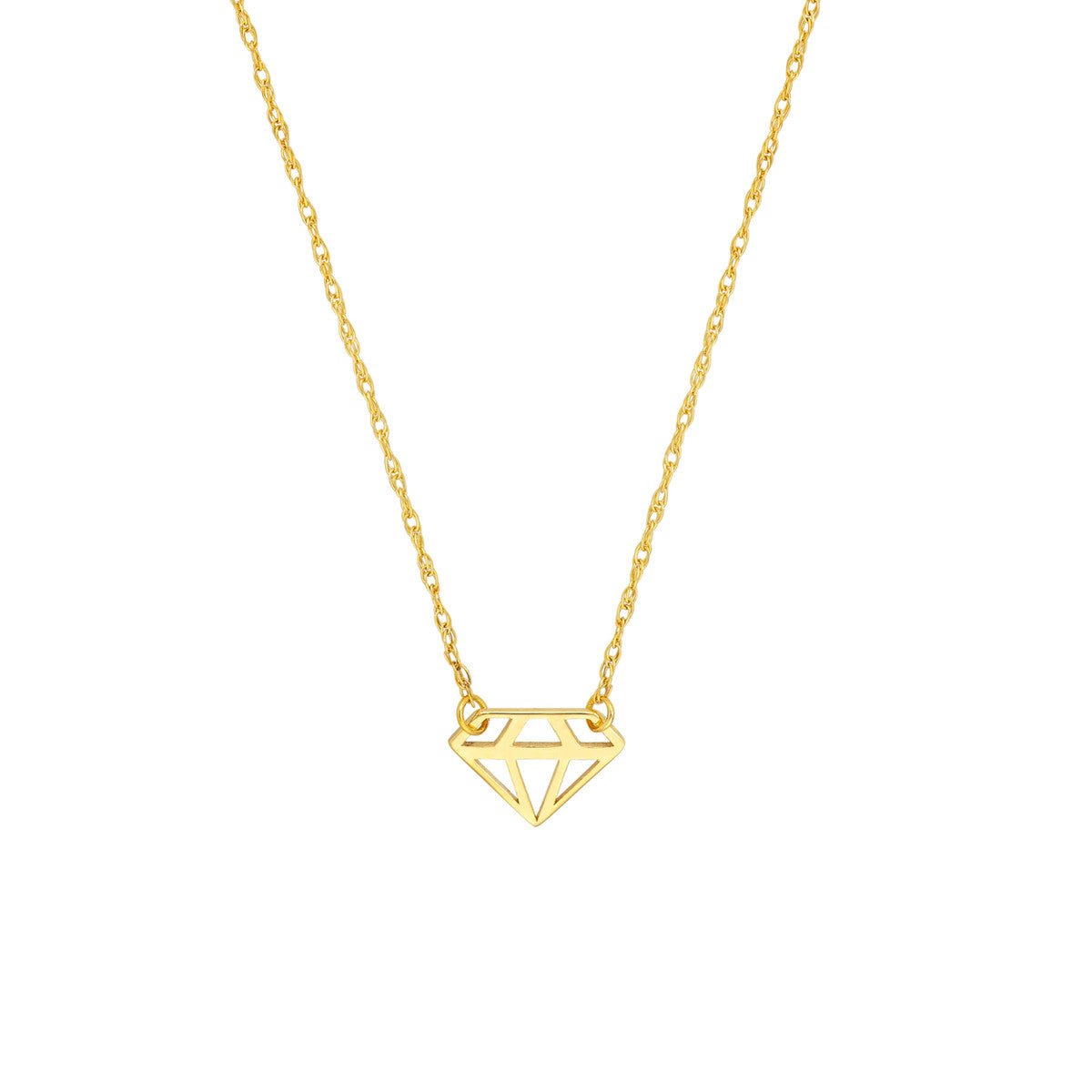 Birmingham Jewelry - 14K Gold So You Mini Diamond-Shaped Adjustable Necklace - Birmingham Jewelry