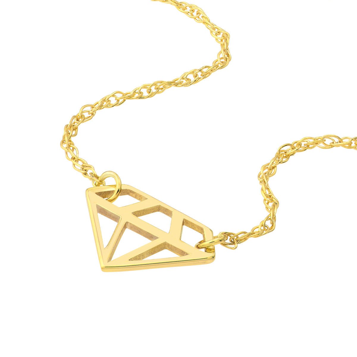 Birmingham Jewelry - 14K Gold So You Mini Diamond-Shaped Adjustable Necklace - Birmingham Jewelry