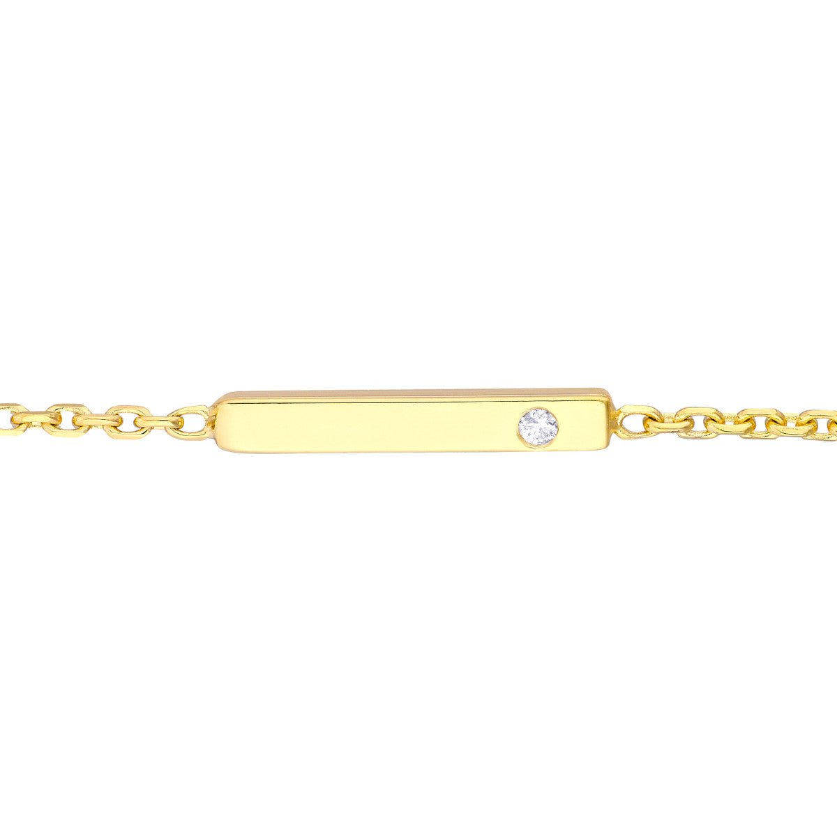 Birmingham Jewelry - 14K Gold Staple Bar with Diamond Adjustable Choker - Birmingham Jewelry