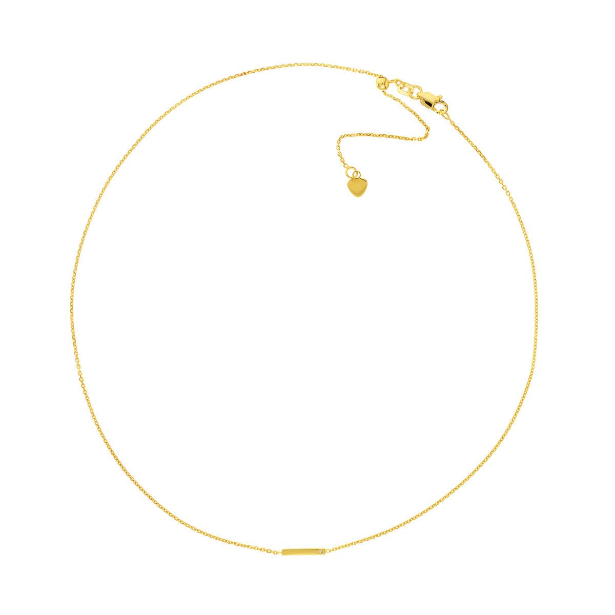 Birmingham Jewelry - 14K Gold Staple Bar with Diamond Adjustable Choker - Birmingham Jewelry